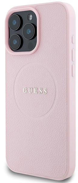Handyhülle Guess PU Grained Classic Logo MagSafe Back Cover für das iPhone 16 Pro Max Pink ...