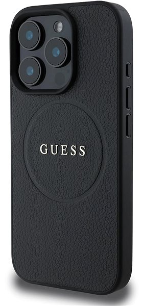 Handyhülle Guess PU Grained Classic Logo MagSafe Back Cover für das iPhone 16 Pro Max Black ...