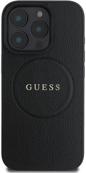 Handyhülle Guess PU Grained Classic Logo MagSafe Back Cover für das iPhone 16 Pro Black ...