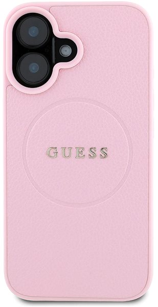 Handyhülle Guess PU Grained Classic Logo MagSafe Back Cover für iPhone 16 Pink ...