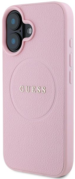 Handyhülle Guess PU Grained Classic Logo MagSafe Back Cover für iPhone 16 Pink ...
