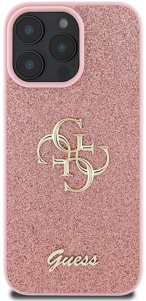 Telefon tok Guess PU Fixed Glitter 4G Metal Logo iPhone 16 Pro Pink tok ...