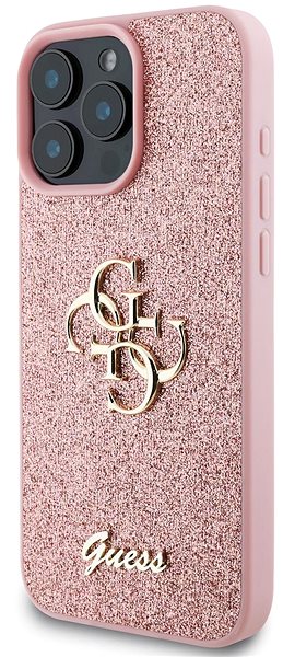 Telefon tok Guess PU Fixed Glitter 4G Metal Logo iPhone 16 Pro Pink tok ...