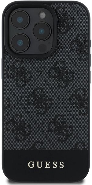 Handyhülle Guess PU 4G Stripe Back Cover für iPhone 16 Pro Max Grey ...