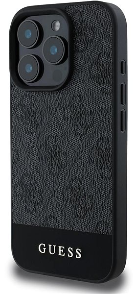 Handyhülle Guess PU 4G Stripe Back Cover für iPhone 16 Pro Max Grey ...