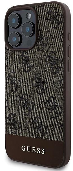 Handyhülle Guess PU 4G Stripe Back Cover für iPhone 16 Pro Max Brown ...