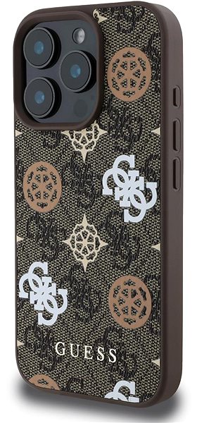 Handyhülle Guess PU 4G Peony MagSafe Back Cover für iPhone 16 Pro Max Braun ...