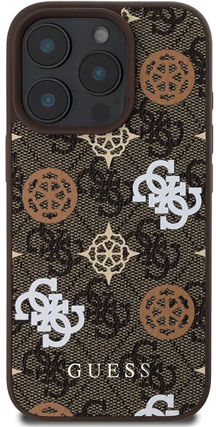Handyhülle Guess PU 4G Peony MagSafe Back Cover für iPhone 16 Pro Brown ...