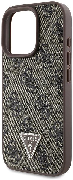 Handyhülle Guess PU 4G Strass Triangle Metal Logo Back Cover + Crossbody Strap für iPhone 16 Pro Max B ...