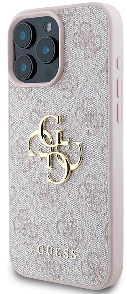Handyhülle Guess PU 4G Metall Logo Back Cover für iPhone 16 Pro Max Rosa ...