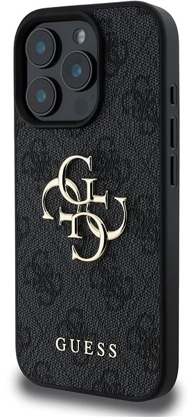 Handyhülle Guess PU 4G Metal Logo Back Cover für das iPhone 16 Pro Max Grey ...