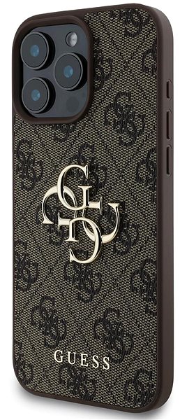Handyhülle Guess PU 4G Metal Logo Back Cover für das iPhone 16 Pro Max Brown ...