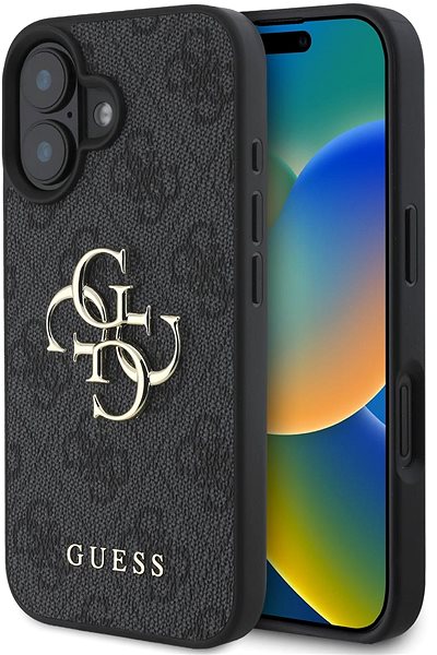 Handyhülle Guess PU 4G Metall Logo Back Cover für iPhone 16 Grau ...