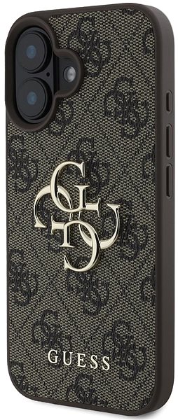 Handyhülle Guess PU 4G Metal Logo Back Cover für das iPhone 16 Brown ...