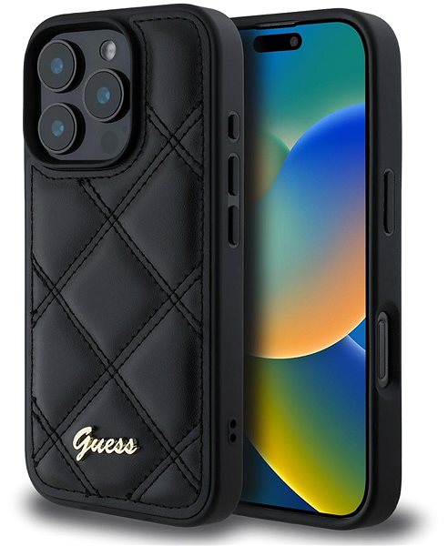 Telefon tok Guess PU Leather Quilted iPhone 16 Pro Max Black tok ...