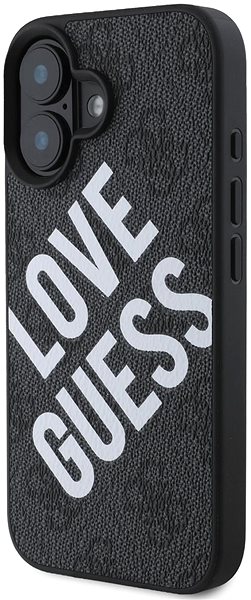 Handyhülle Guess PU Leather 4G Big Love Logo MagSafe Back Cover für das iPhone 16 Black ...