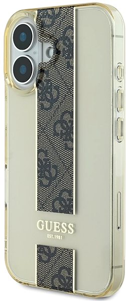 Handyhülle Guess IML Middle 4G Stripe Back Cover für iPhone 16 Brown ...