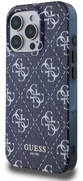 Handyhülle Guess IML Denim Effekt MagSafe Back Cover für das iPhone 16 Pro Dark Blue ...