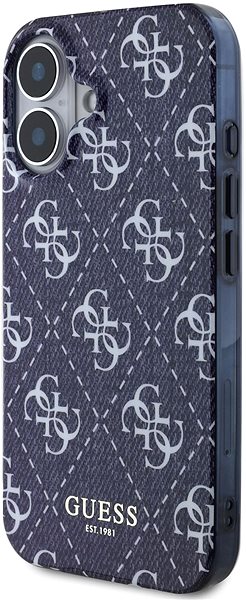 Handyhülle Guess IML Denim Effekt MagSafe Back Cover für das iPhone 16 Dark Blue ...