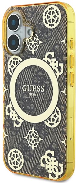 Handyhülle Guess IML 4G Peony MagSafe Back Cover für das iPhone 16 Brown ...
