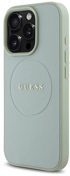 Handyhülle Guess PU Grained Classic Logo MagSafe Back Cover für iPhone 16 Pro Green ...