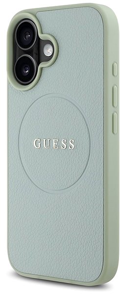 Handyhülle Guess PU Grained Classic Logo MagSafe Back Cover für iPhone 16 Green ...