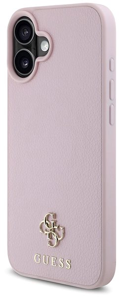 Handyhülle Guess PU Grained 4G Small Metal Logo MagSafe Rückabdeckung für iPhone 16 Pink ...