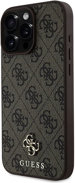 Handyhülle Guess PU 4G Small Metal Logo MagSafe Back Cover für iPhone 16 Pro Max Brown ...