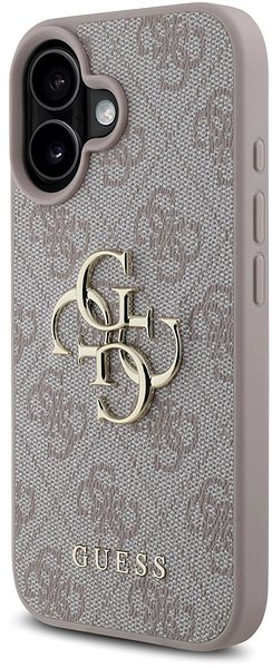 Handyhülle Guess PU 4G Metall Logo Rückabdeckung für iPhone 16 Plus Pink ...
