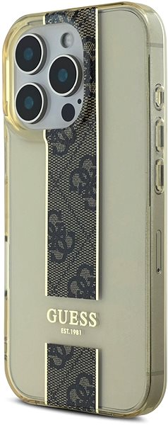 Handyhülle Guess IML Middle 4G Stripe Back Cover für iPhone 16 Pro Brown ...