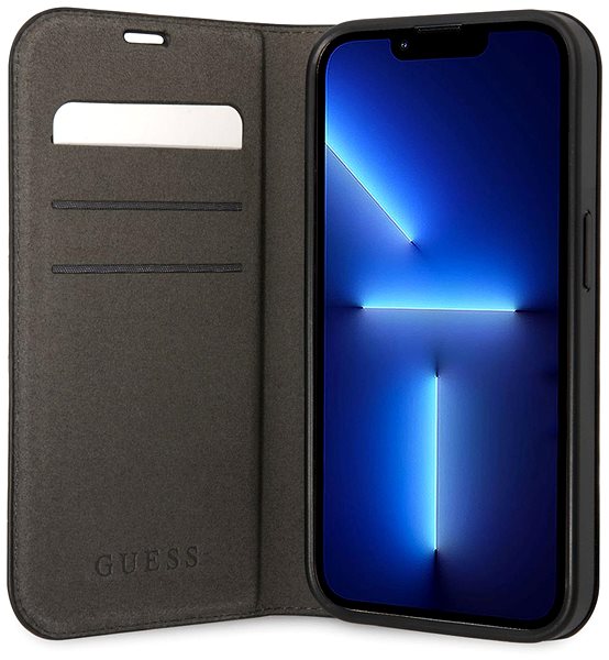 Handyhülle Guess PC/TPU 4G Metal Camera Outline Book Case für iPhone 14 Pro Black ...