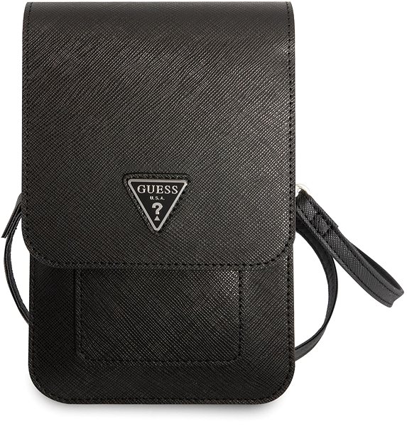 Mobiltelefon tok Guess PU Saffiano Triangle Logo Phone Bag Black tok ...