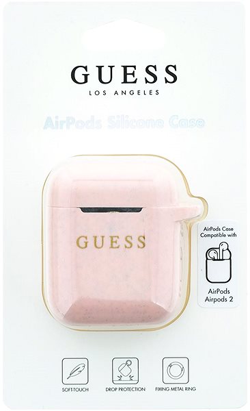 Headphone Case Guess Silicone Cover for Airpods Pink Packaging/box