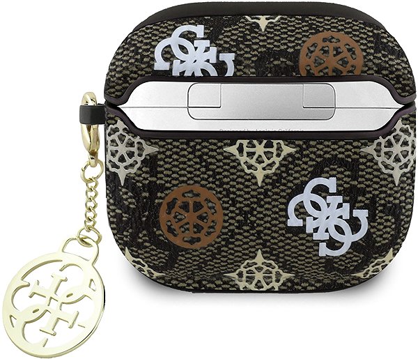 Kopfhörer-Hülle Guess PU 4G Peony Charm Case für AirPods 4 Brown ...