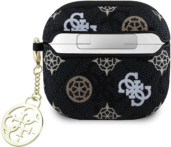 Kopfhörer-Hülle Guess PU 4G Peony Charm Case für AirPods 4 Black ...