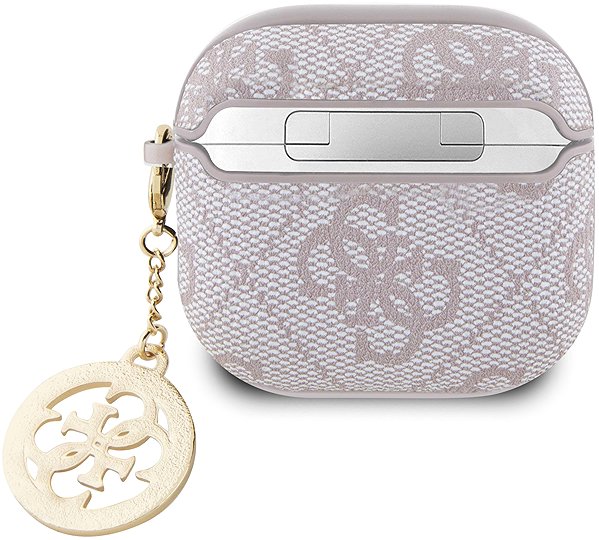 Headphone Case Guess 4G Script PC/PU Charm Case for AirPods 4 Pink ...