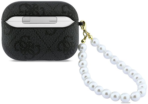 Headphone Case Guess PU 4G Classic Logo Pearl Strap Case for AirPods Pro 3 Black ...