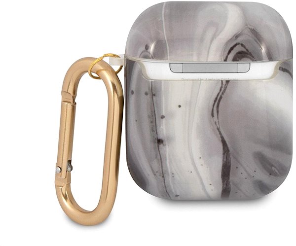 Kopfhörer-Hülle Guess TPU Shiny Marble für Apple Airpods 1/2 schwarz Rückseite