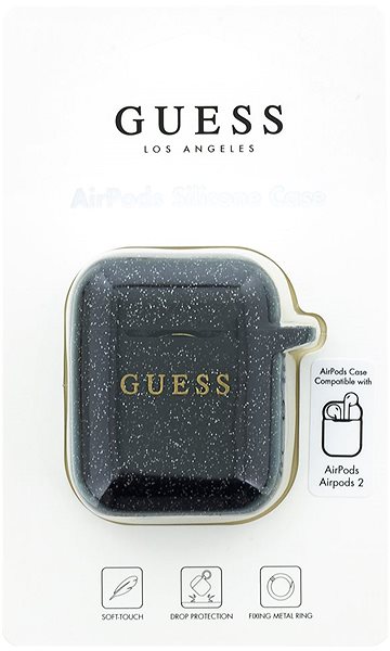 Headphone Case Guess Silicone Case for Airpods Black Packaging/box