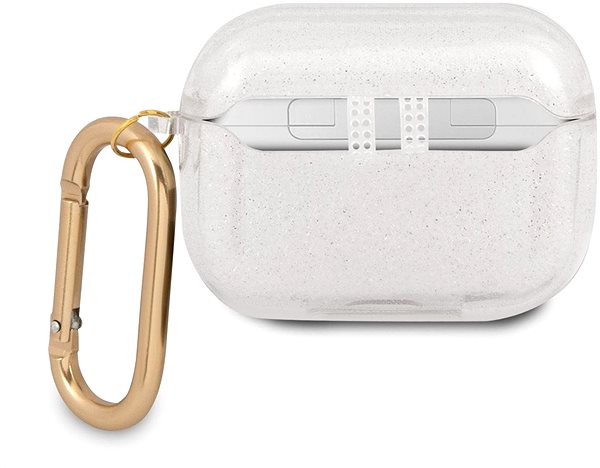 Kopfhörer-Hülle Guess 4G TPU Glitter Case für Apple Airpods Pro transparent Rückseite