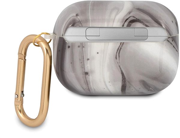 Kopfhörer-Hülle Guess Saffiano PC/PU Metal Logo Hülle für Apple Airpods Pro schwarz Rückseite