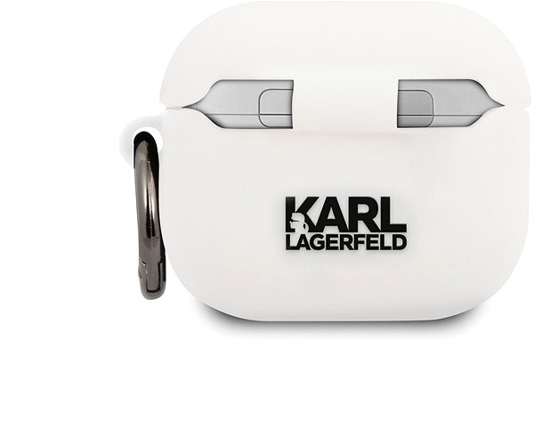 Puzdro na slúchadlá Karl Lagerfeld Rue St Guillaume Silikónové Puzdro pre Apple Airpods 3 White Zadná strana
