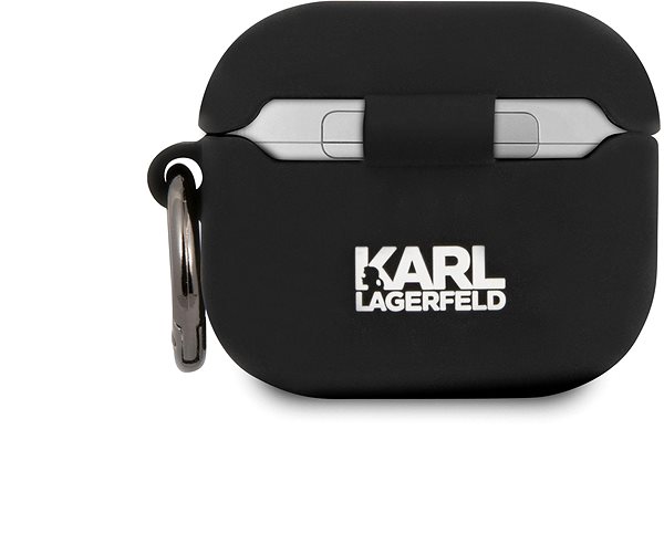 Fülhallgató tok Karl Lagerfeld Karl Head Karl Head szilikon tok Apple Airpods 3 készülékhez Fekete Hátoldal