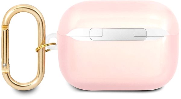 Kopfhörer-Hülle Guess TPU Printed Stripe Cover für Apple Airpods Pro Pink Rückseite