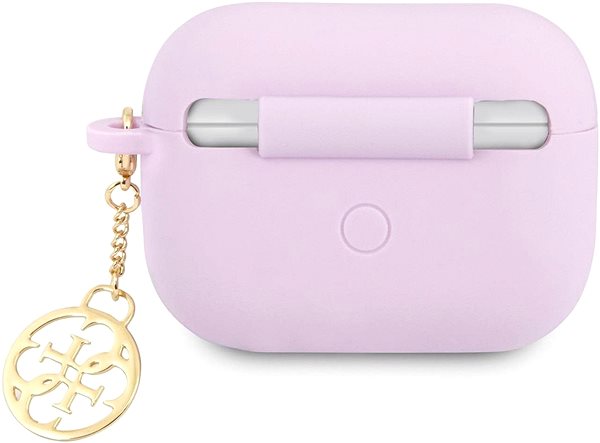 Puzdro na slúchadlá Guess 4G Charms Silikónové Puzdro na Apple Airpods Pro Purple Zadná strana