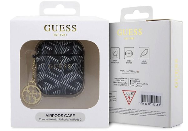 Kopfhörer-Hülle Guess PU G Cube Charm Case für AirPods 1/2 Black ...