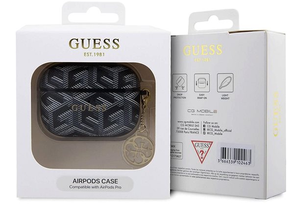 Fülhallgató tok Guess PU G Cube Charm tok az AirPods Pro-hoz Black ...