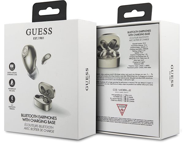Wireless Headphones Guess Wireless 5.0 4H Stereo Headset Gold (EU Blister) Packaging/box
