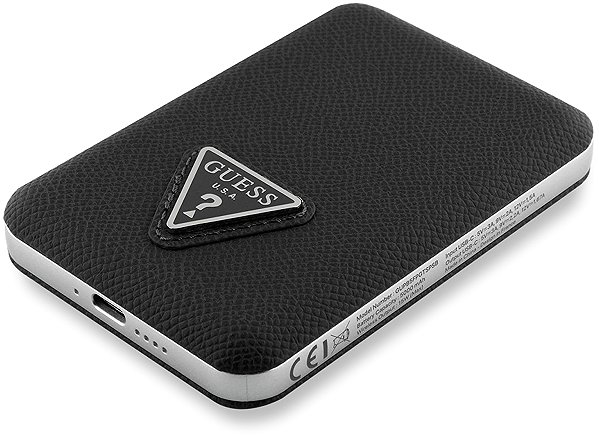 Power Bank Guess PU Grained Triangle Logo MagSafe Powerbank 5000mAh Black ...