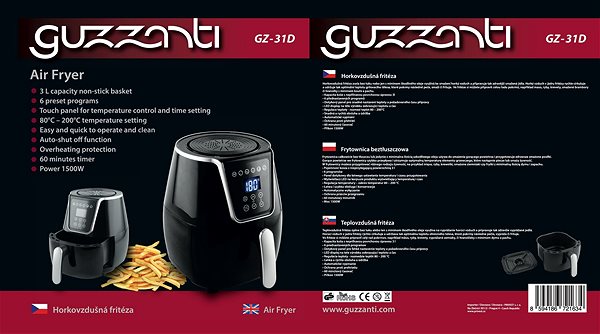 Fritéza Guzzanti GZ 31D Vlastnosti/technológia